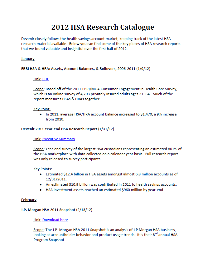 2012 HSA Research Catalogue Cover Page
