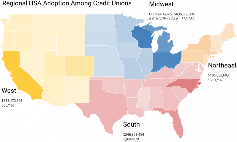 2018 Regional HSA Adoption Among Credit Unions