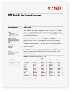 Morningstar 2018 Health Savings Account Landscape Cover